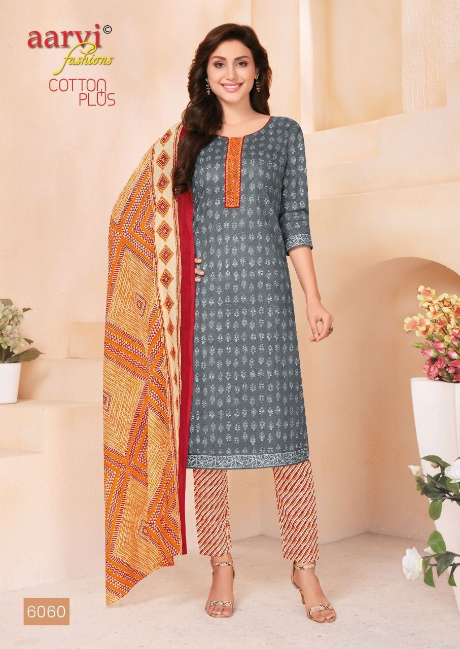 Aarvi Fashion Cotton Fancy Casual Wear Printed Designer Dress Material Collection